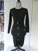 Zwarte tricot jurk met goud accenten, Giorgia mt M, Kleding | Dames, Maat 38/40 (M), Giorgia, Zwart, Ophalen of Verzenden
