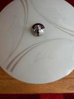 Vintage Tafel Schemerlamp met Verchroomde Voet, Huis en Inrichting, Lampen | Tafellampen, Ophalen of Verzenden, Gebruikt, Metaal