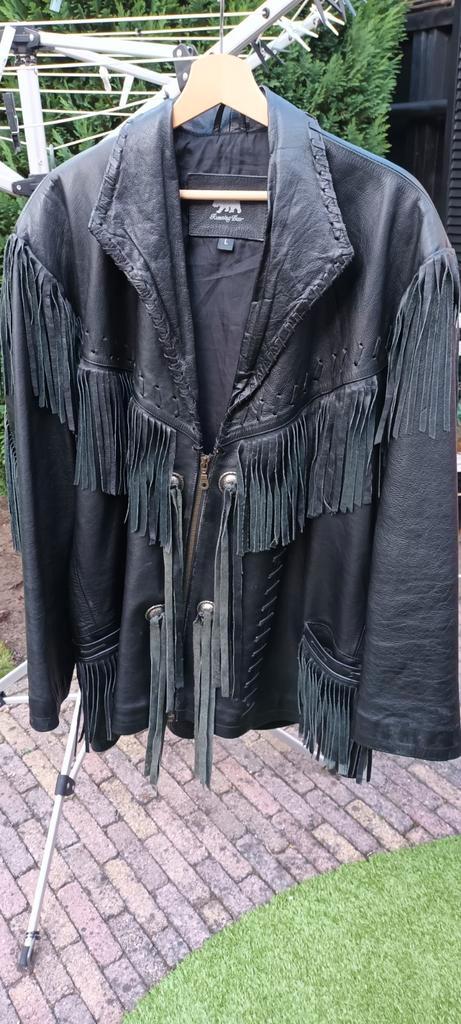Zeer mooie leren jas voor dames en heren., Kleding | Heren, Kostuums en Colberts, Zo goed als nieuw, Overige maten, Zwart, Ophalen of Verzenden