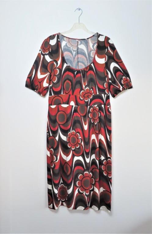 Jurk Bruin Oranje Gekleurd Bonprix mt 40-42 (2650), Kleding | Dames, Jurken, Zo goed als nieuw, Maat 38/40 (M), Oranje, Onder de knie