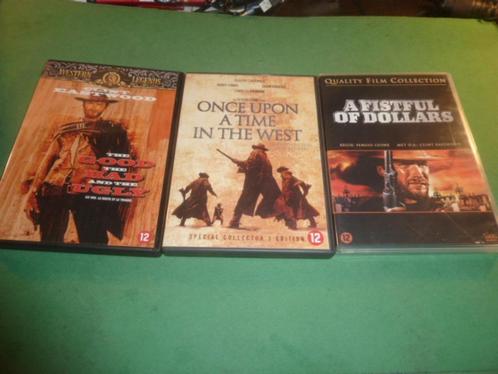 3x Sergio Leone Once upon West Fistful dollars Good bad ugly, Cd's en Dvd's, Dvd's | Klassiekers, Zo goed als nieuw, Actie en Avontuur