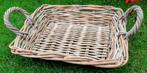 Wilgentenen mand dienblad met 2 handvatten, Huis en Inrichting, Woonaccessoires | Schalen en Manden, Ophalen of Verzenden