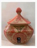 Porselein brocante Chinese pot, met deksel, 20 x 15 x 8 cm, Ophalen of Verzenden