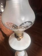 Antieke Olielamp met Glazen Kap, Ophalen