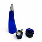 Drie stuks blauw glaswerk van Wilhelm Wagenfeld (1900-1990), Antiek en Kunst, Ophalen of Verzenden