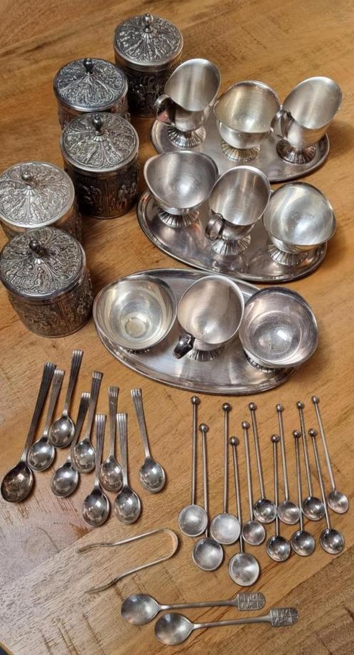 Verzameling van Douwe Egberts roomstel 41 delig - verzilverd, Antiek en Kunst, Antiek | Servies los, Verzenden