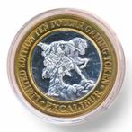 Las Vegas 10 Dollar Gaming Token Zilver Excalibur (1), Postzegels en Munten, Ophalen of Verzenden, Zilver, Buitenland