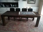 Massief Eiken stamtafel, Huis en Inrichting, Tafels | Eettafels, Ophalen, Eikenhout, 200 cm of meer, 50 tot 100 cm