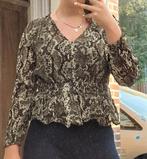 Langenprint peplum blouse s h&m, Maat 38/40 (M), H&M, Zwart, Ophalen of Verzenden
