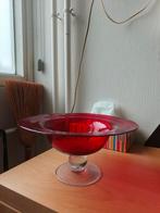 Robijnrode Glazen Schaal op Voet, Antiek en Kunst, Antiek | Vazen, Ophalen