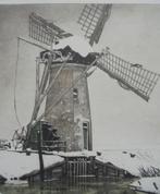 Tjeerd Bottema1884-1978.Molentje bij Sassenheim.Winter, Antiek en Kunst, Ophalen of Verzenden