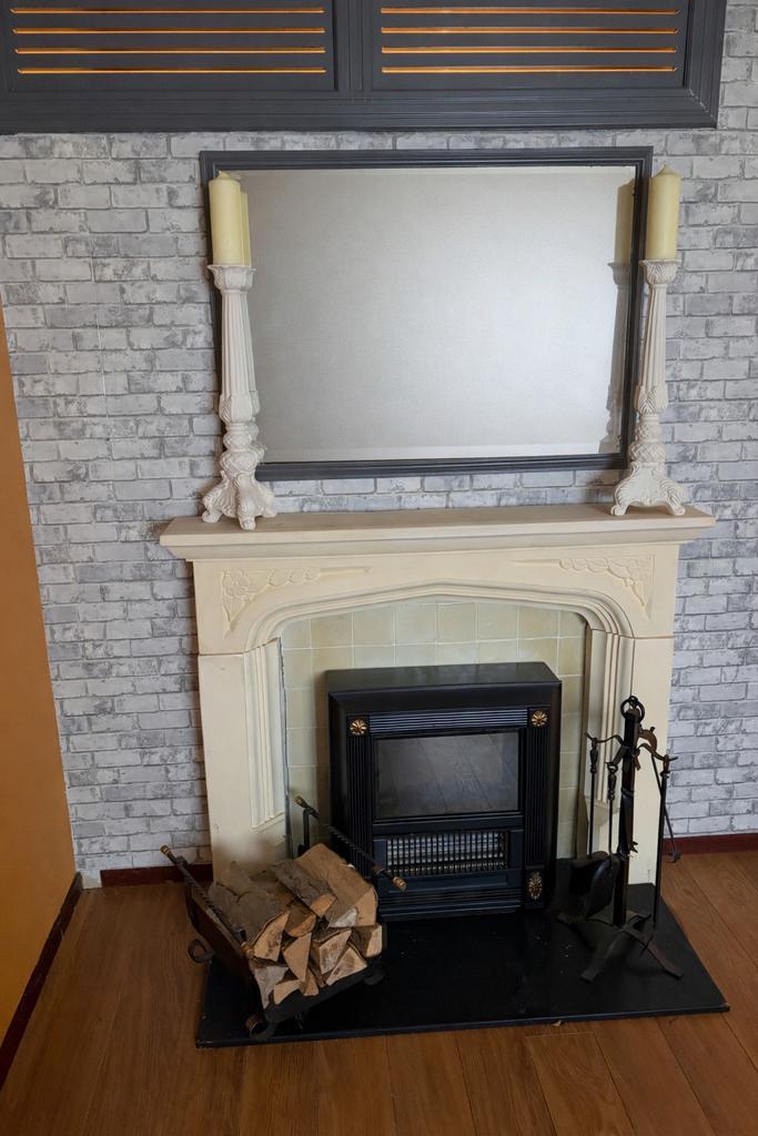 Elektrische haard met schouw, Huis en Inrichting, Haarden, Gebruikt, Elektrische haard, Ophalen