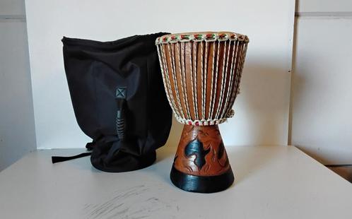 Prachtige Djembé met originele beschermhoes, Muziek en Instrumenten, Drumstellen en Slagwerk, Zo goed als nieuw, Overige merken