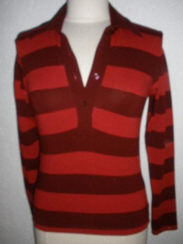 H&M HENNES polo t- shirt rood streep maat S beschikbaar voor biedingen