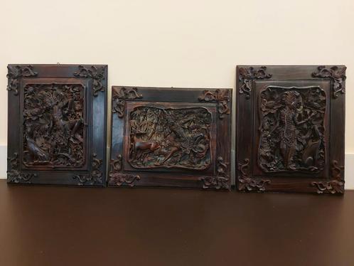 Antieke set Houtsnijwerken,  Rama en Sita, de Ramayana, Antiek en Kunst, Kunst | Beelden en Houtsnijwerken, Ophalen