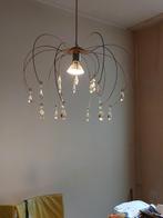 Decoratieve hanglamp met kristallen pegels, Ophalen, Gebruikt, Metaal, Minder dan 50 cm