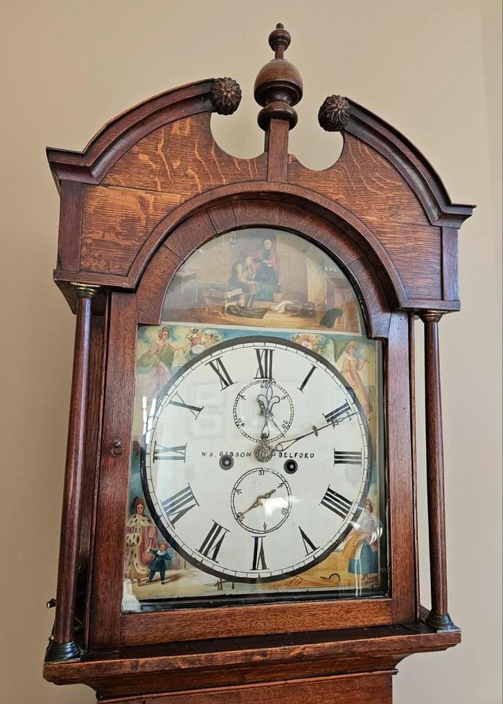 Zeer fraaie antieke Engelse staande long case klok 19e eeuws, Antiek en Kunst, Antiek | Klokken, Ophalen