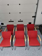 Zes rode stoelen van Thonet, Huis en Inrichting, Stoelen, Ophalen, Gebruikt, Metaal, Vijf, Zes of meer stoelen