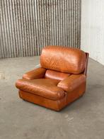 Vintage bruin leer lounge fauteuil 1970 design, Ophalen, Gebruikt, Aalsmeer, Redesign vintage