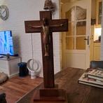 Houten Kruis met Jezus van Steen 45x20 cm groot, Antiek en Kunst, Ophalen of Verzenden