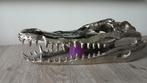 Krokodillen schedel XL Zilver finish Eyecatcher!!, Ophalen of Verzenden