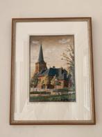 Schilderij van een oude kerk Lunteren, Ophalen of Verzenden