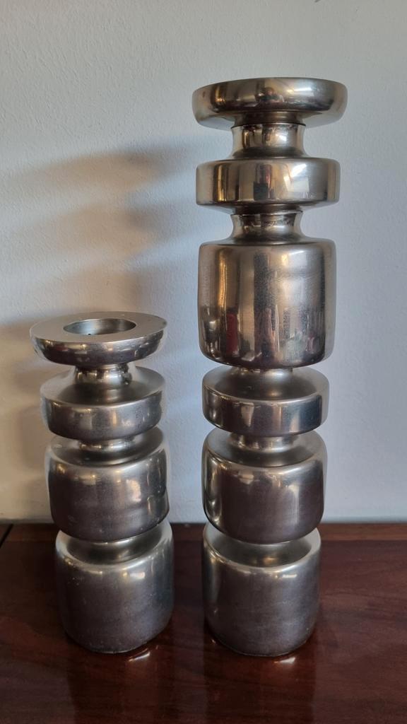 2 oude design kandelaars, Huis en Inrichting, Woonaccessoires | Kandelaars en Kaarsen, Ophalen of Verzenden