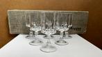Vintage set 6 Cristal d’Arques Louvre borrelglaasjes 46 ml, Glas of Glazen, Gebruikt, Ophalen of Verzenden, Glas