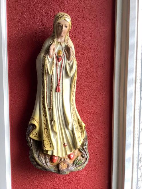 Zeldzaam Belgisch Mariabeeld ❤️ O. L.V Fatima muurbeeld, Antiek en Kunst, Antiek | Religie, Ophalen of Verzenden