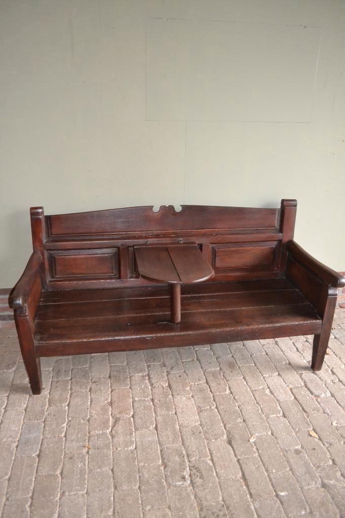 Prachtige antieke eiken houten stationsbank, verandabank., Tuin en Terras, Tuinbanken, Gebruikt, Hout, Verzenden