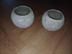 2 grijze bloempotten, Huis en Inrichting, Woonaccessoires | Vazen, Overige kleuren, Aardewerk of Porselein, Ophalen of Verzenden