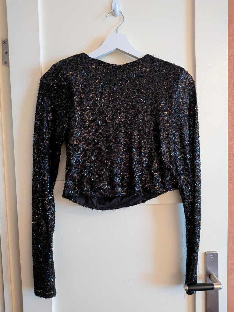 Pailletten top Loavies maat S, Ophalen of Verzenden, Nieuw, Zwart, Zonder mouw