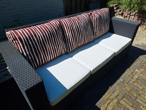 Leuke loungeset met bank, 2 stoelen en tafel, Tuin en Terras, Tuinsets en Loungesets, Gebruikt, Kunststof, Bank, Ophalen