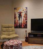 Canvas schilderij " Paar onder een paraplu "- 80x120 cm, Antiek en Kunst, Ophalen