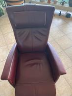 Elektrische Sta-op Stoel Bordeaux Leder met Accu, Ophalen of Verzenden, Gebruikt, Leer, 75 tot 100 cm
