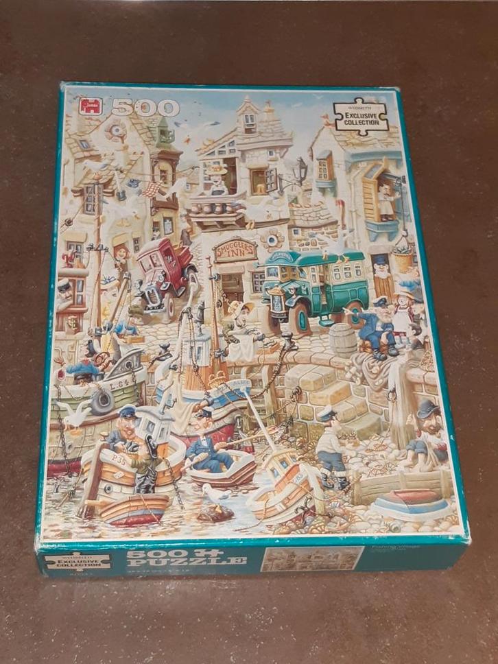 Puzzel 500 fishing village Jumbo, Hobby en Vrije tijd, Denksport en Puzzels, Zo goed als nieuw, 500 t/m 1500 stukjes, Ophalen of Verzenden
