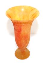 Prachtige Elegante Oranje Rood Scavo Glazen Vaas, Verzenden