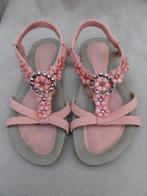 SIKETU roze sandalen + elastische enkelband - maat 39, Sandalen of Muiltjes, Ophalen of Verzenden, Roze, Zo goed als nieuw