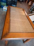 Te Koop, mooie houten tafel met glasplaat., Antiek en Kunst, Antiek | Meubels | Tafels, Ophalen