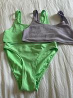 Groene Bikini Met Paarse Top XXS, Verzenden, Zo goed als nieuw, Groen, Bikini