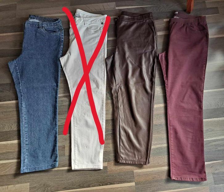 Broek dames, mt 48, zgan (2+1 gratis), Kleding | Dames, Broeken en Pantalons, Zo goed als nieuw, Maat 46/48 (XL) of groter, Blauw