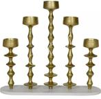Colmore by Diga gouden kandelaar met 5 houders op marmeren v, Ophalen of Verzenden, Nieuw, Minder dan 25 cm