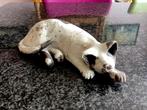 Beeld, kat, poes, kitten, Raku gestookt, keramiek, Antiek en Kunst, Ophalen