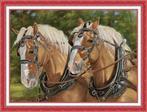 # Borduurpatroon; Working horses #, Hobby en Vrije tijd, Borduren en Borduurmachines, Verzenden, Nieuw, Handborduren, Patroon