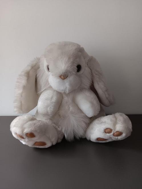 Pluche knuffel konijn – wit met hangoren, zacht, Kinderen en Baby's, Speelgoed | Knuffels en Pluche, Gebruikt, Konijn, Ophalen of Verzenden