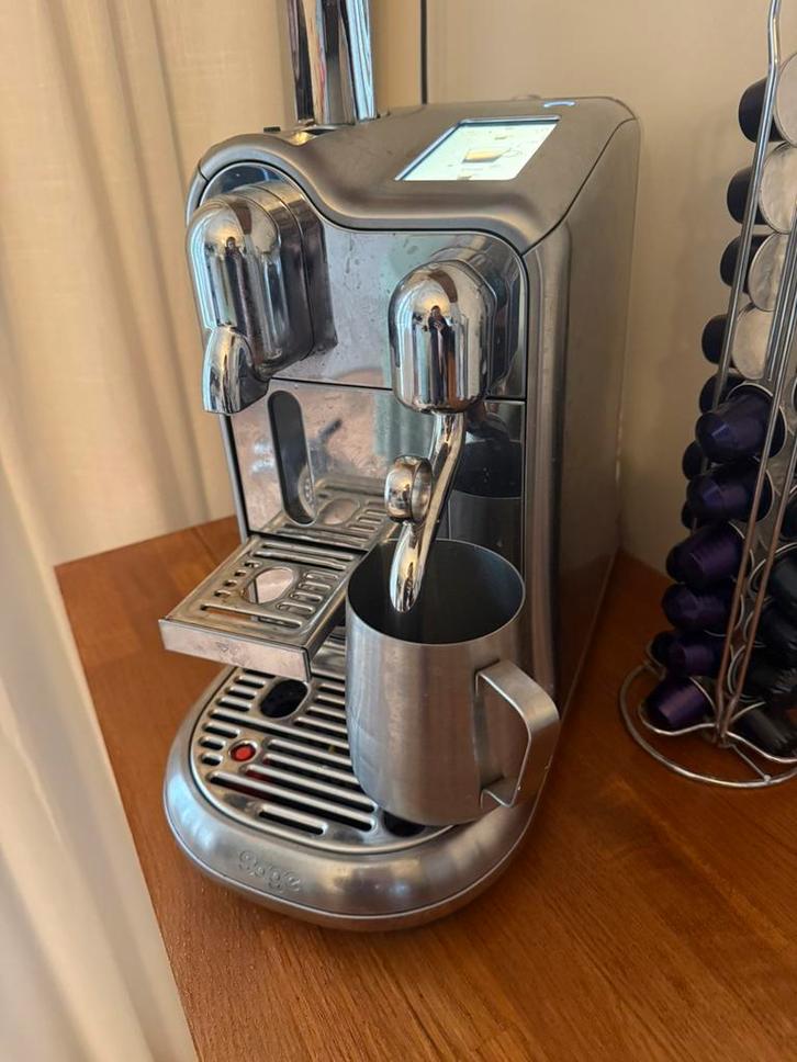 Sage Creatista Pro Nespressomachine rvs, Witgoed en Apparatuur, Koffiezetapparaten, Zo goed als nieuw, Espresso apparaat, Stoompijpje