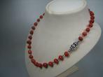 Antiek Bloedkoralen Collier met antieke zilveren sluiting, Sieraden, Tassen en Uiterlijk, Antieke sieraden, Verzenden, Zilver