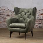 *ACTIE* NIEUW Prachtige Fauteuil Bomba Diverse Kleuren (30), Ophalen of Verzenden, Nieuw, Stof, Landelijke fauteuil stof velvet blauw groen grijs