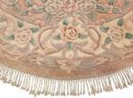 Handgeknoopt Aubusson tapijt rond pastel oranje 200x200cm, Crème, ., Rond, Aubusson brocante romantic Renaissance