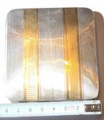 Art deco zilver met gouden biezen sigarettendoos, Antiek en Kunst, Verzenden, Zilver